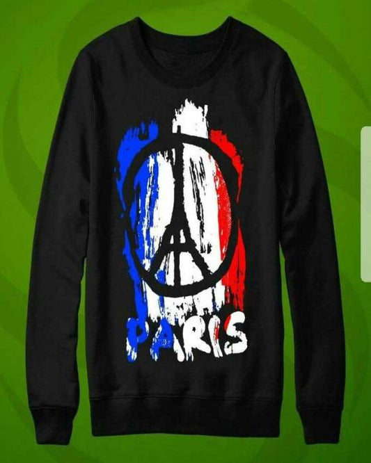 Black Paris Printed Sweat Shirt For womens - HB INDUSTRIES - Hoodies & Sweatshirts - 