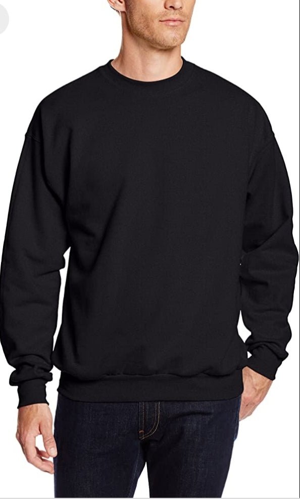 Black Plain Fleece Full Sleeves Pull Over Sweatshirt - Jumper For Men & Women - HB INDUSTRIES - Hoodie & Sweatshirt - 