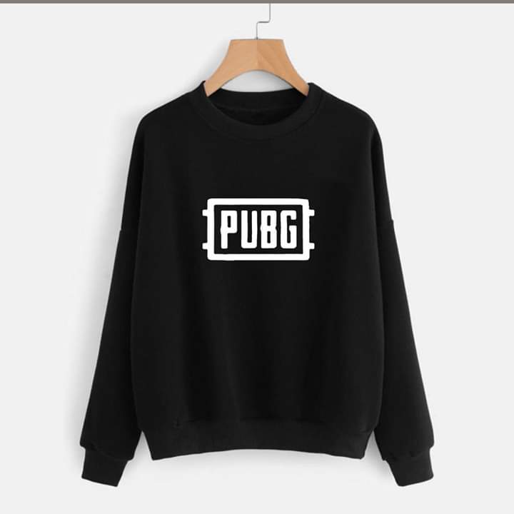 Black Pubg Fleece Full Sleeves Sweatshirt For Men - HB INDUSTRIES - Hoodie & Sweatshirt - 