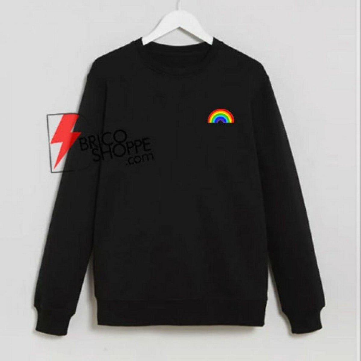 Black Rainbow Fleece Full Sleeves Pull Over Sweatshirt For Women - HB INDUSTRIES - Hoodies & Sweatshirts - 