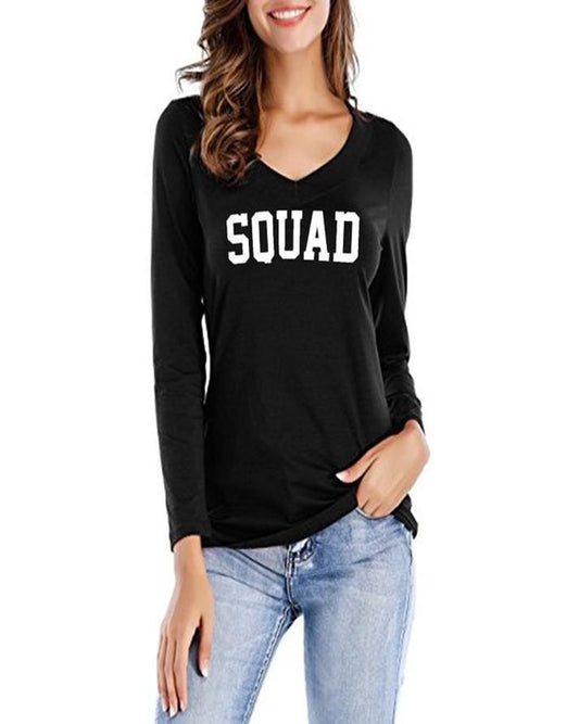 Black Squad Printed T - Shirt For Her - HB INDUSTRIES - Tops & T - Shirts - 