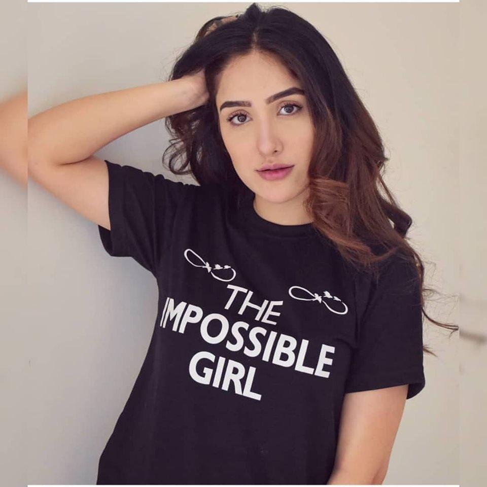 Black The Impossible Girl Cotton Printed T - shirt For Womens - HB INDUSTRIES - Tops & T - Shirts - 