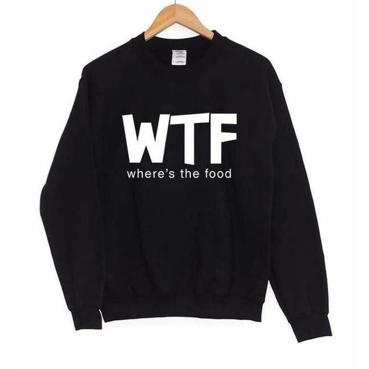 Black Where The Food Fleece Full Sleeves Pull Over Sweatshirt - HB INDUSTRIES - Hoodies & Sweatshirts - 