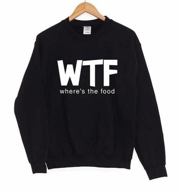 Black Where The Food Fleece Full Sleeves Pull Over Sweatshirt - HB INDUSTRIES - Hoodies & Sweatshirts - 