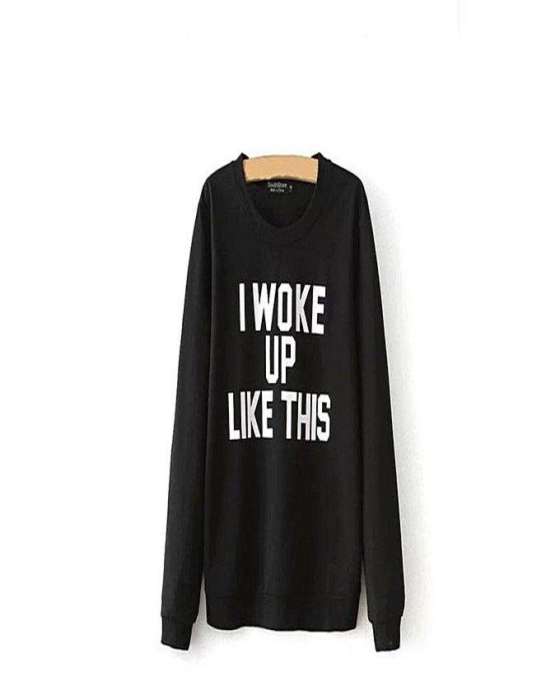 Black woke up Printed sweat shirt For Women - HB INDUSTRIES - Hoodies & Sweatshirts - 