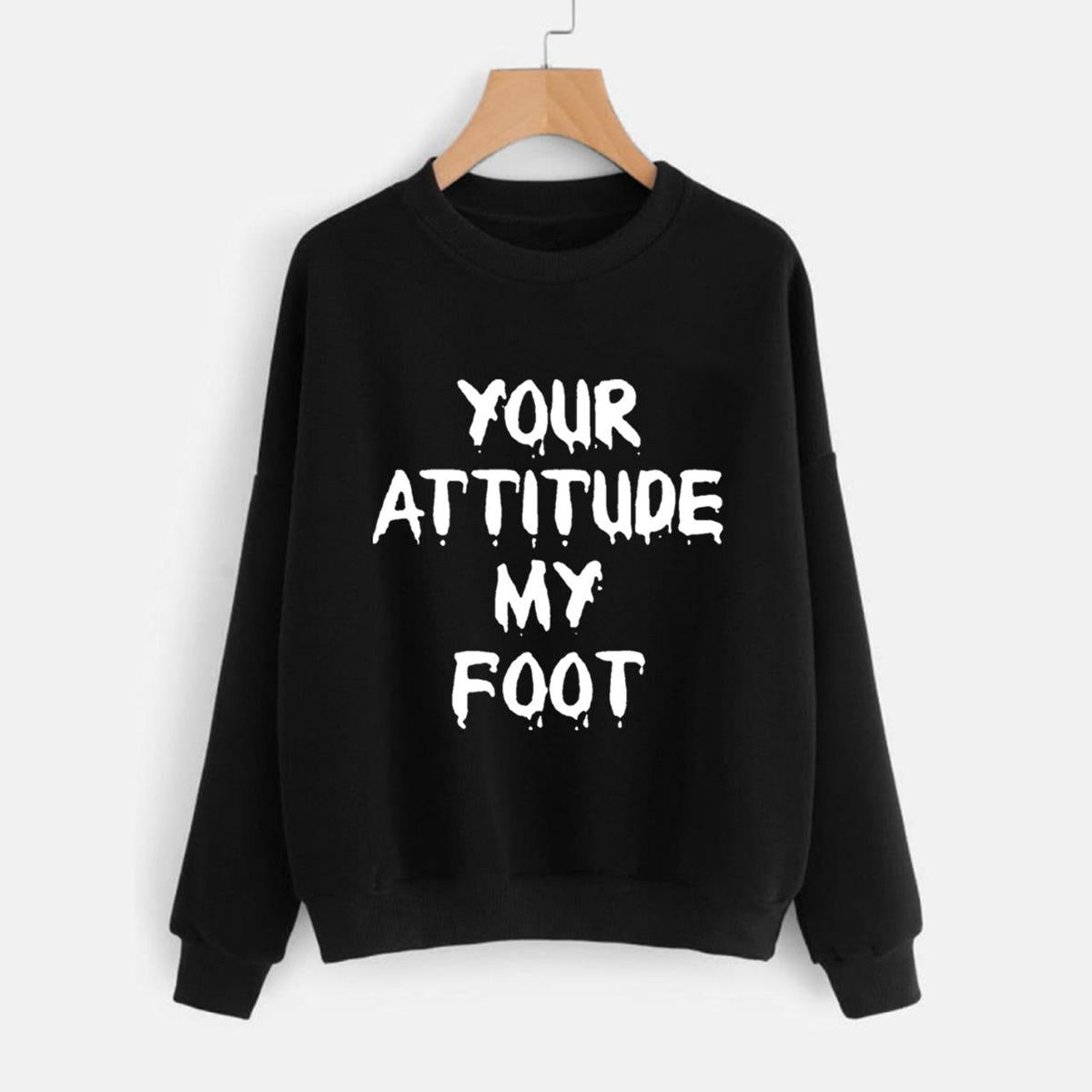 Black Your Attitude My Foot Printed Sweatshirt For Men - HB INDUSTRIES - Hoodie & Sweatshirt - 