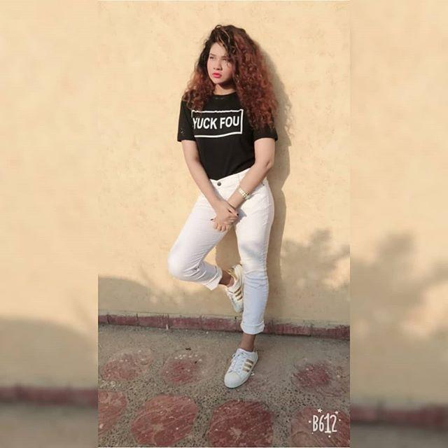 Black Yuck Fou Cotton Printed T - Shirt For Women - HB INDUSTRIES - Tops & T - Shirts - 