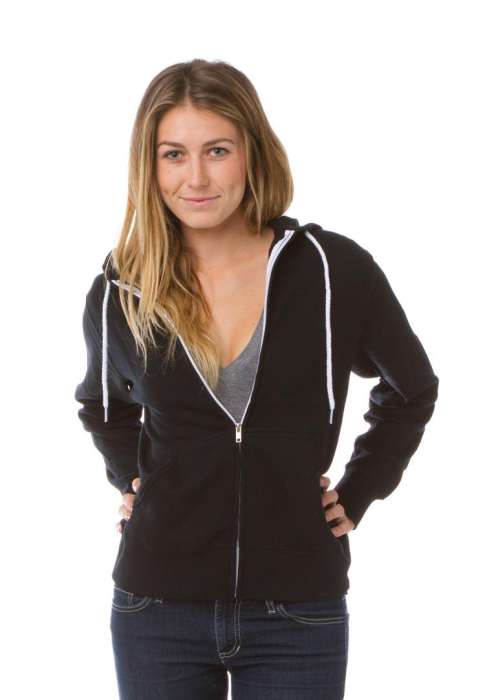 Black Zipper Fleece Plan Pull Over Hoodie - HB INDUSTRIES - Hoodies & Sweatshirts - 
