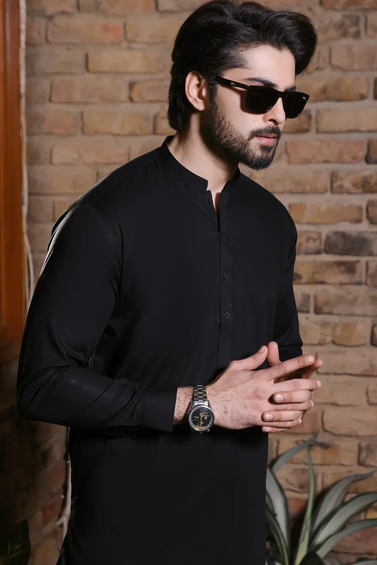 Blackish Men's Shalwar Kameez Outfit - HB INDUSTRIES - Shalwar Kameez - 