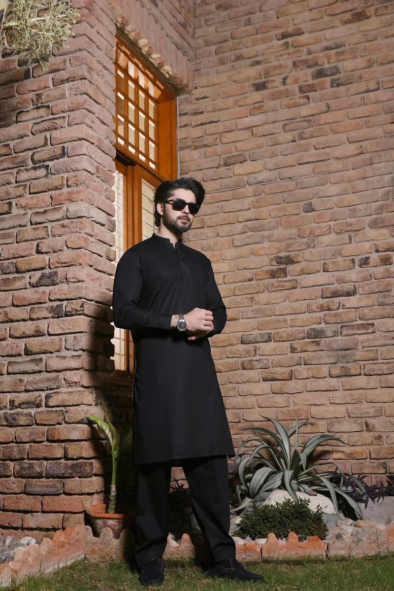 Blackish Men's Shalwar Kameez Outfit - HB INDUSTRIES - Shalwar Kameez - 