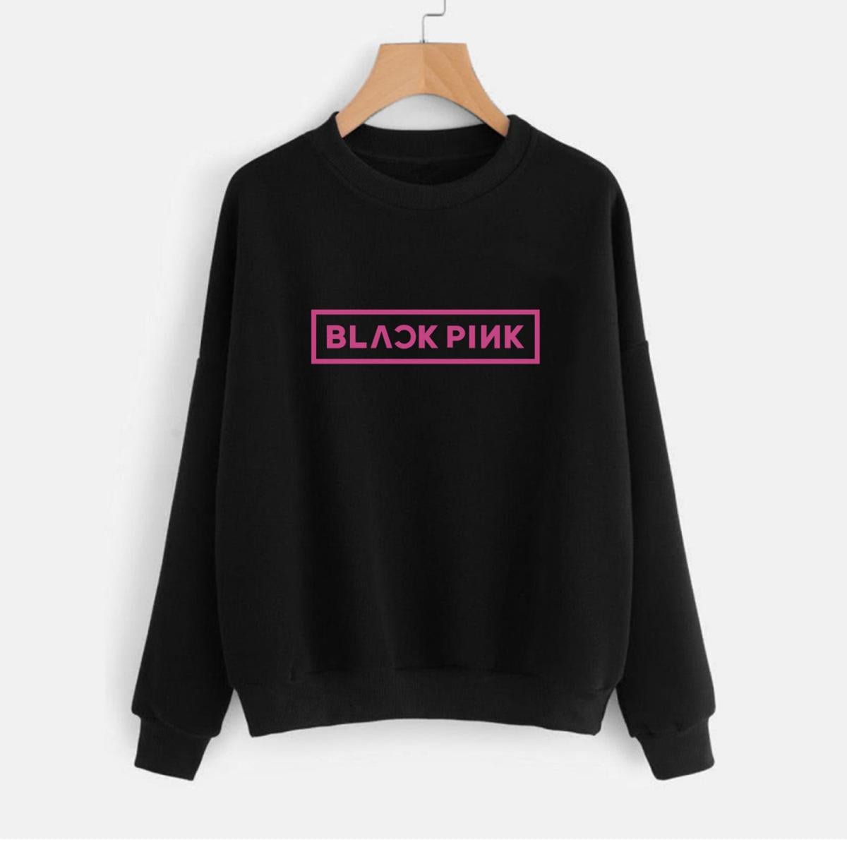 Blackpink Fleece Full Sleeves Pull Over Sweatshirt For Women - HB INDUSTRIES - Hoodies & Sweatshirts - 