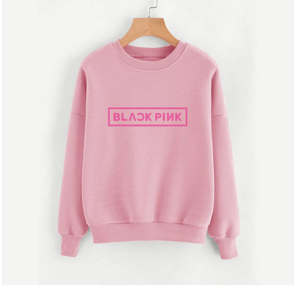 Blackpink Fleece Full Sleeves Pull Over Sweatshirt For Women - HB INDUSTRIES - Hoodies & Sweatshirts - 