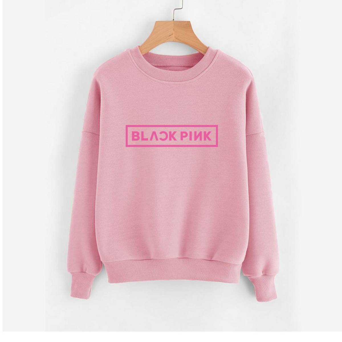 Blackpink Fleece Full Sleeves Pull Over Sweatshirt For Women - HB INDUSTRIES - Hoodies & Sweatshirts - 