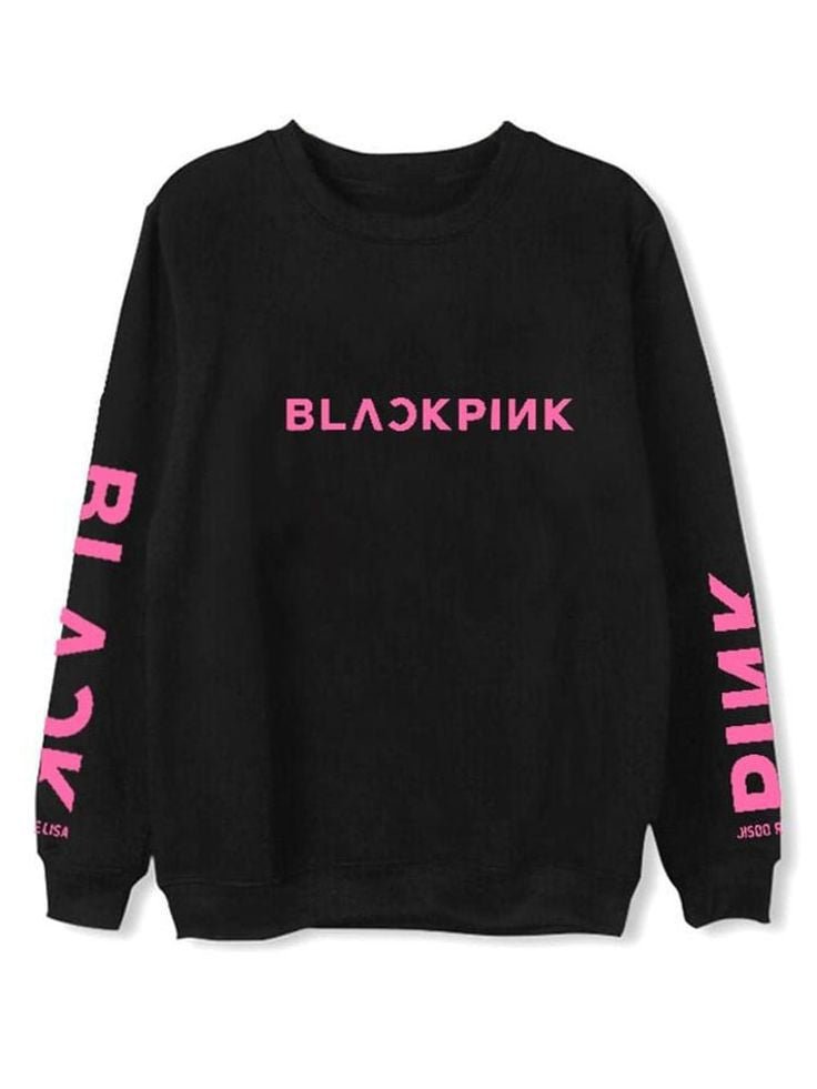 Blackpink Printed Fleece Full Sleeves Pull Over Sweatshirt For Women - HB INDUSTRIES - Hoodies & Sweatshirts - 