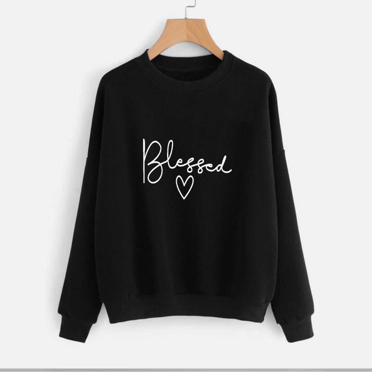 Blessed Fleece Full Sleeves Pull Over Sweatshirt For Women - HB INDUSTRIES - Hoodies & Sweatshirts - 