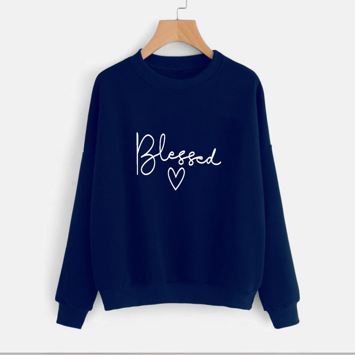 Blessed Fleece Full Sleeves Pull Over Sweatshirt For Women - HB INDUSTRIES - Hoodies & Sweatshirts - 