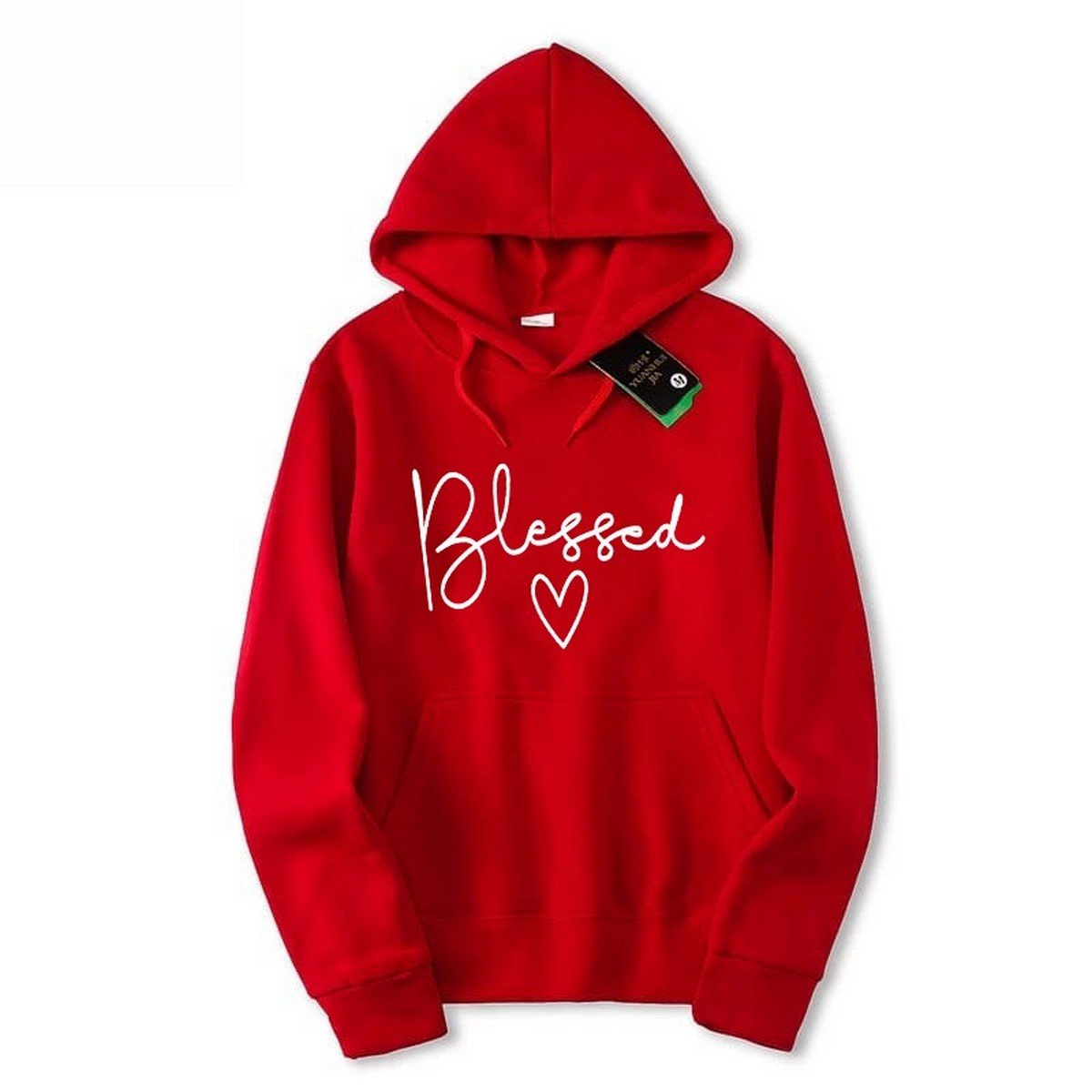 Blessed Printed Fleece Full Sleeves Pull Over Hoodie For Women - HB INDUSTRIES - Hoodies & Sweatshirts - 