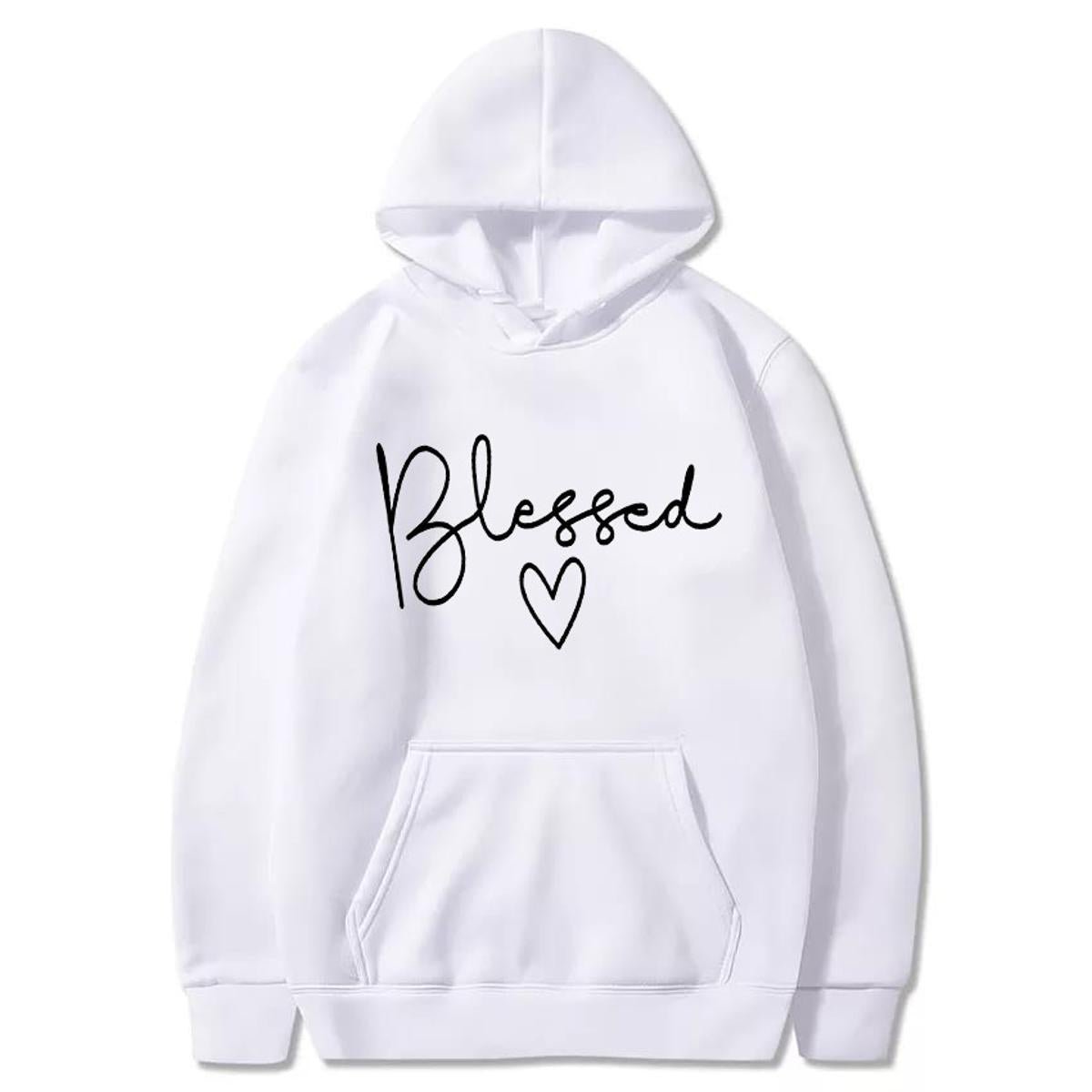 Blessed Printed Fleece Full Sleeves Pull Over Hoodie For Women - HB INDUSTRIES - Hoodies & Sweatshirts - 