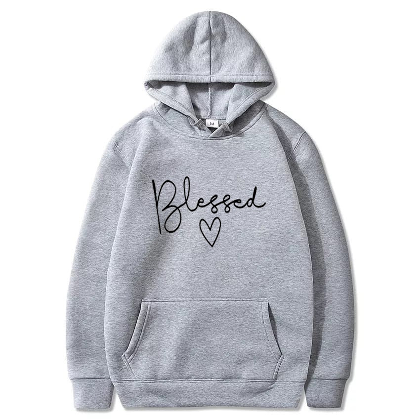 Blessed Printed Fleece Full Sleeves Pull Over Hoodie For Women - HB INDUSTRIES - Hoodies & Sweatshirts - 