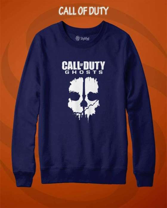 Blue Call Of Duty Printed Sweat Shirt For Women - HB INDUSTRIES - Hoodies & Sweatshirts - 