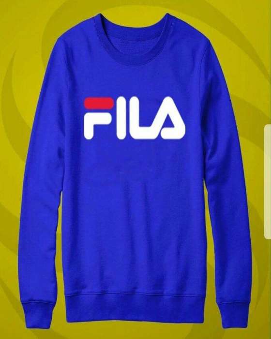 Blue Fila Printed Sweat Shirt For Women - HB INDUSTRIES - Hoodies & Sweatshirts - 