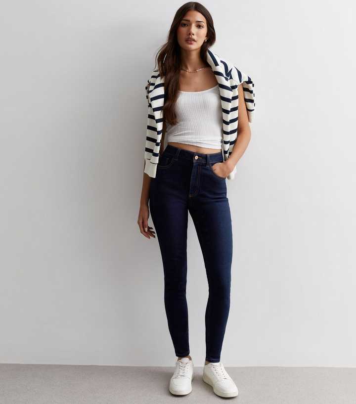 Blue Mid Rise Skinny Jeans - HB INDUSTRIES - Jeans - 
