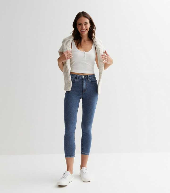 Blue Mid Rise Skinny Jeans - HB INDUSTRIES - Jeans - 