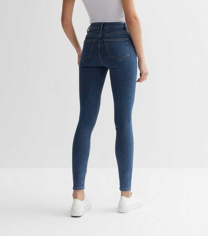 Blue Mid Rise Skinny Jeans - HB INDUSTRIES - Jeans - 