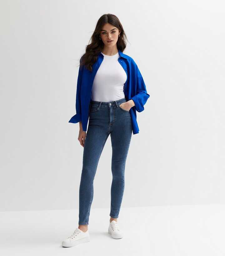 Blue Mid Rise Skinny Jeans - HB INDUSTRIES - Jeans - 