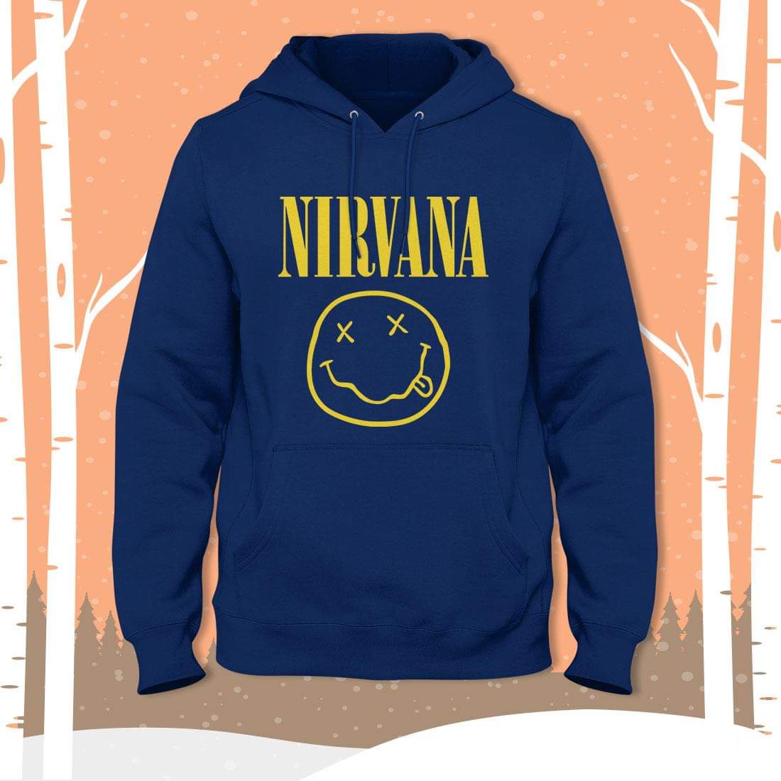 Blue Nirvana Fleece Full Sleeves Pull Over Hoodie - HB INDUSTRIES - Hoodie & Sweatshirt - 