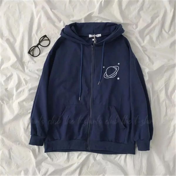Blue Planet Printed Fleece Full Seeves Zipper Hoodie For Women - HB INDUSTRIES - Hoodies & Sweatshirts - 