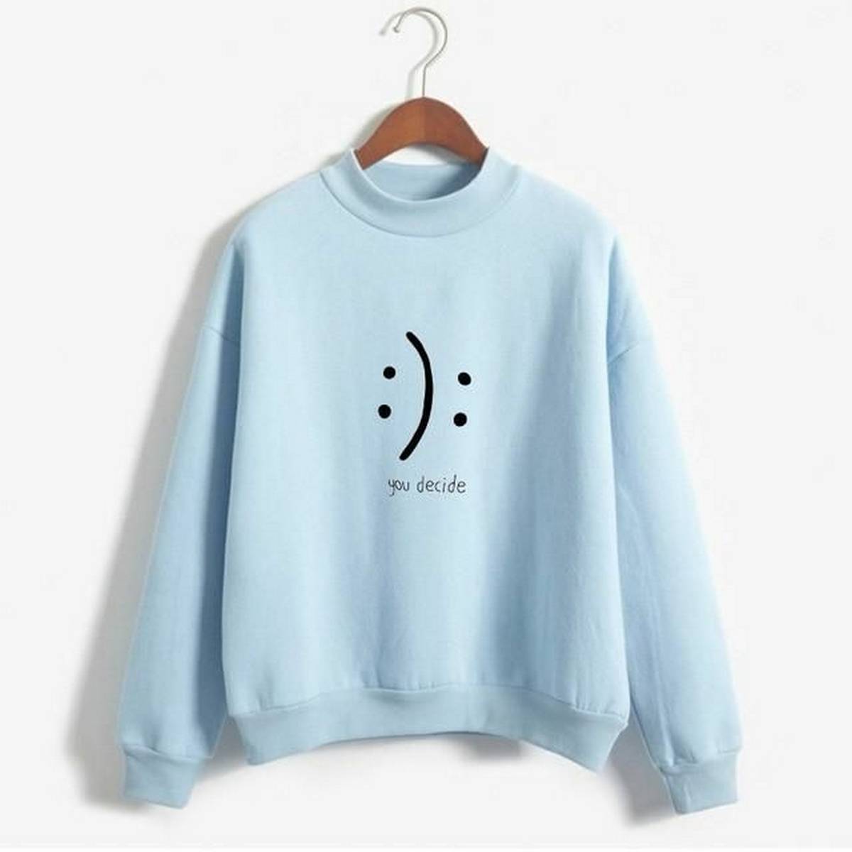 Blue You Decide Fleece Full Sleeves Pull Over Sweatshirt For Women - HB INDUSTRIES - Hoodies & Sweatshirts - 