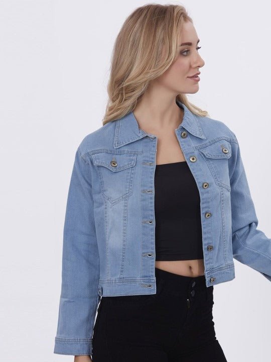 Blum Denim Lightweight Crop Denim Jacket By HB - HB INDUSTRIES - Denim Jackets - 