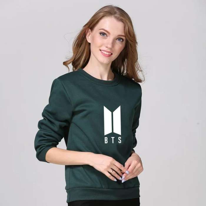 Bottle Green Fleece BTS Sweatshirt For Women 494 - HB INDUSTRIES - Hoodies & Sweatshirts - 