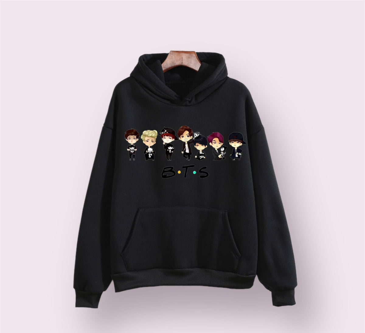 BTS Anime Fleece Full Sleeves Pull Over Hoodie For Women - HB INDUSTRIES - Hoodies & Sweatshirts - 