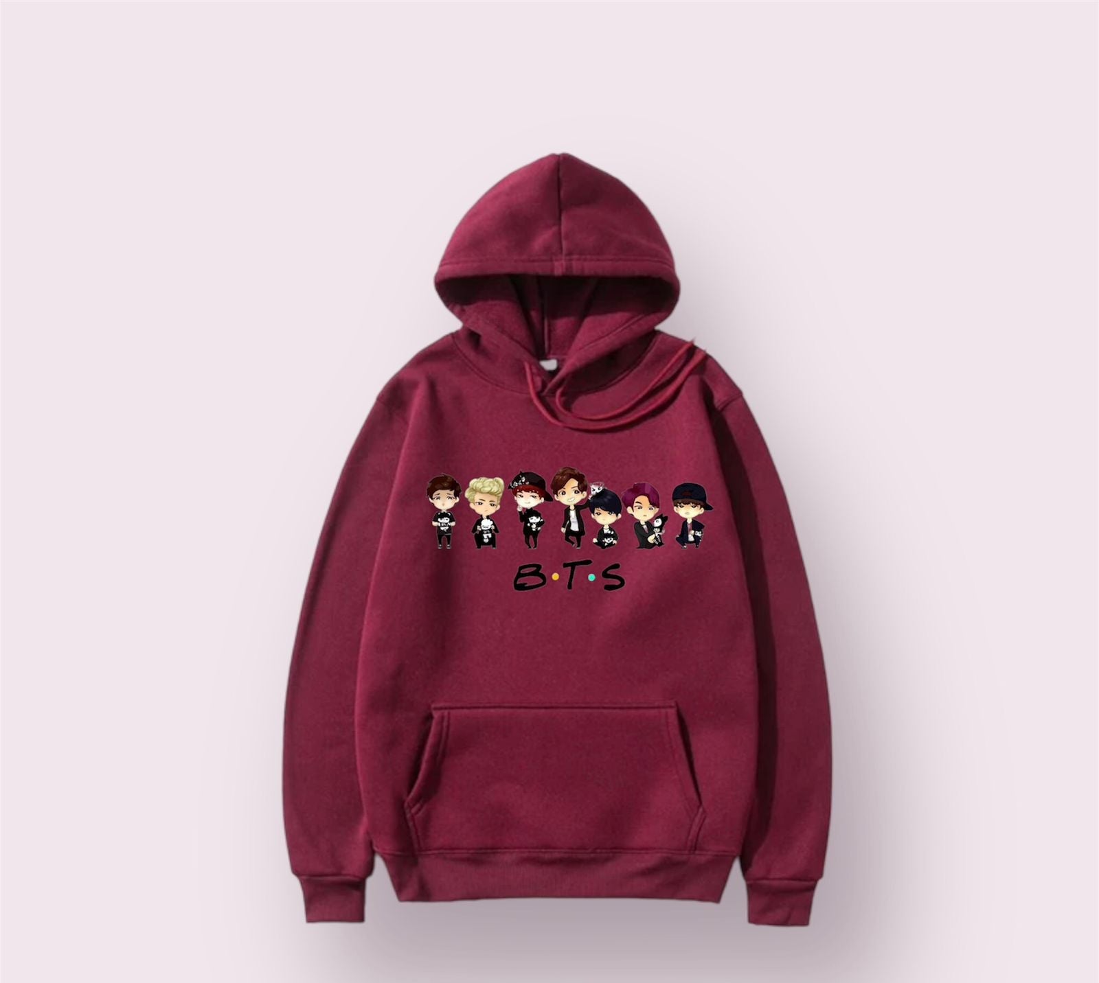BTS Anime Fleece Full Sleeves Pull Over Hoodie For Women - HB INDUSTRIES - Hoodies & Sweatshirts - 