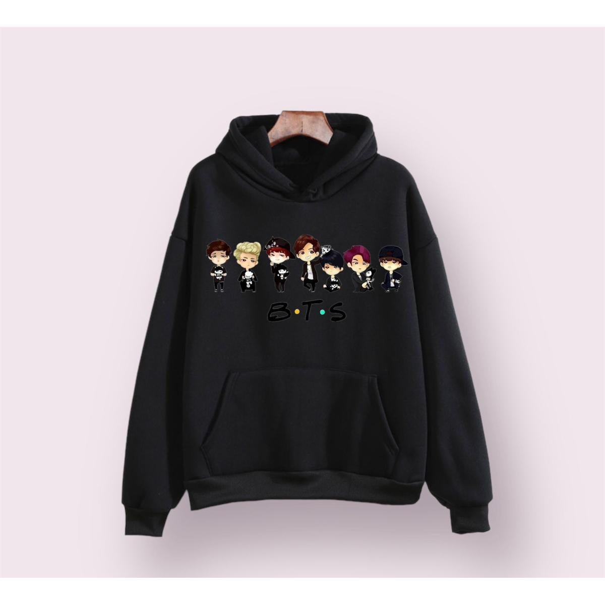 BTS Anime Fleece Full Sleeves Pull Over Hoodie For Women - HB INDUSTRIES - Hoodies & Sweatshirts - 