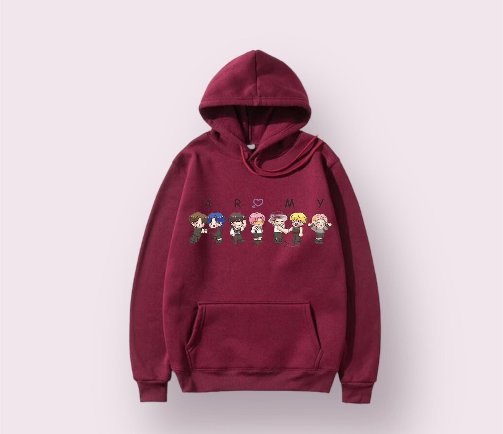 BTS Army Anime Fleece Full Sleeves Pull Over Hoodie For Women - HB INDUSTRIES - Hoodies & Sweatshirts - 