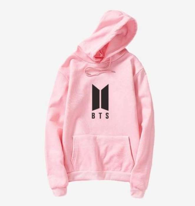 BTS Baby Pink Hoodie Pocket Drawstring Hooded Casual Pullover 13 - HB INDUSTRIES - Hoodies & Sweatshirts - 