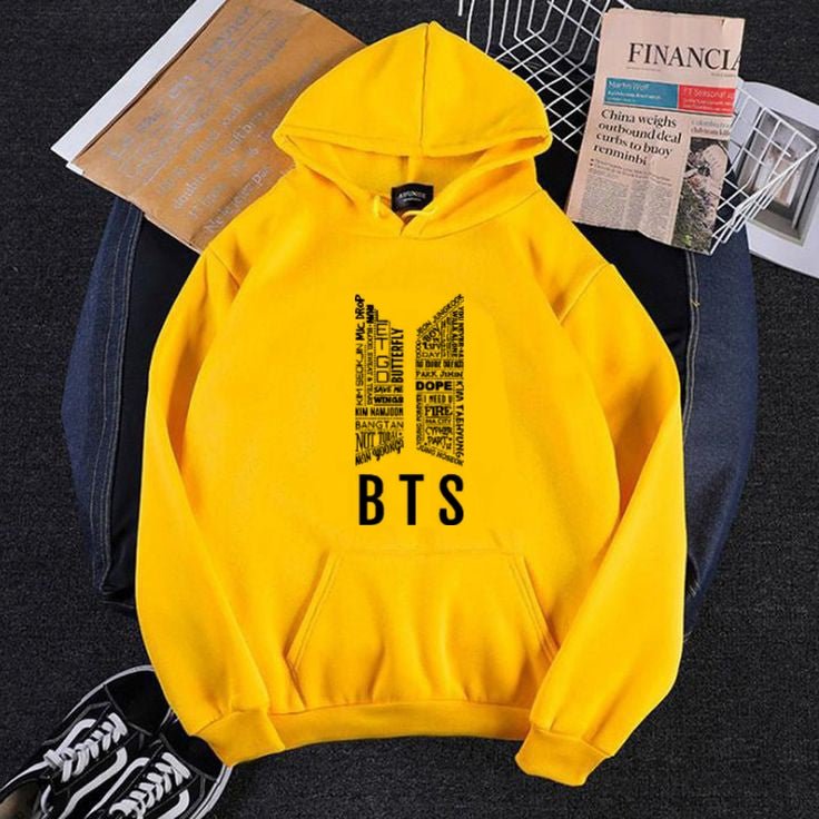 BTS Fleece Full Sleeves Pull Over Hoodie For Women - HB INDUSTRIES - Hoodies & Sweatshirts - 