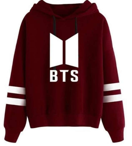 BTS Hoodie Double Strip Sleeves For womens All Colors are Available Maroon Black Grey White - HB INDUSTRIES - Hoodies & Sweatshirts - 