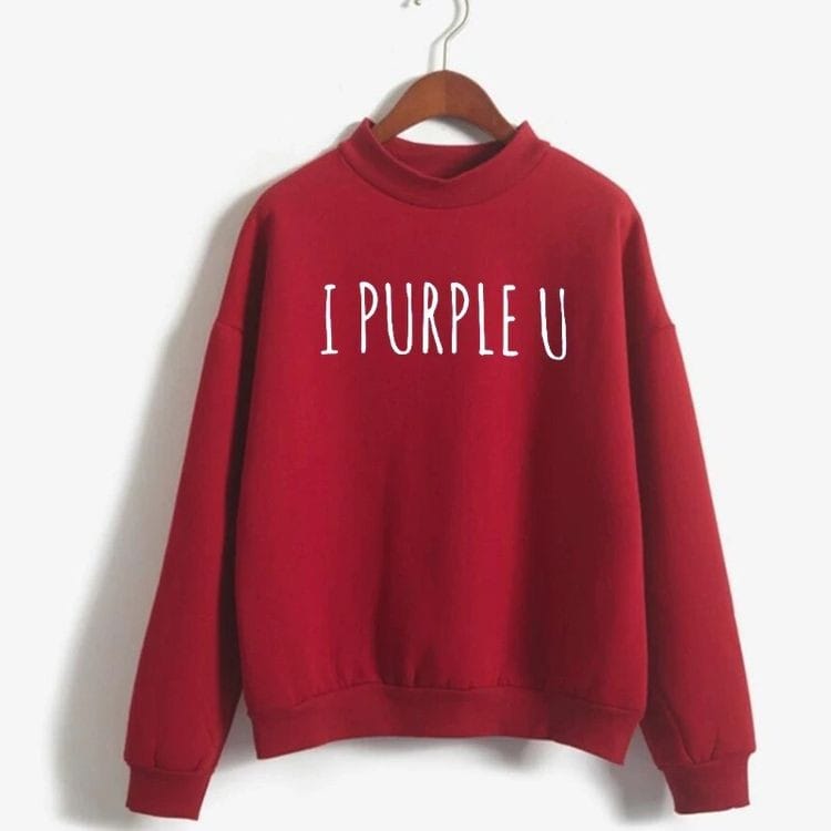 BTS I Purple You Printed Fleece Full Sleeves Sweatshirt For Women - HB INDUSTRIES - Hoodies & Sweatshirts - 