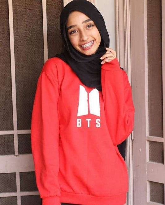 BTS Printed Fleece Sweatshirt For womens - HB INDUSTRIES - Hoodies & Sweatshirts - 