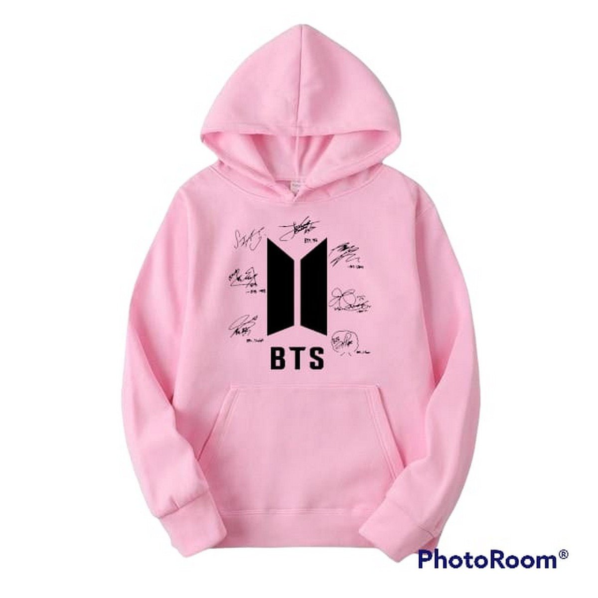 BTS Signature Pink Fleece Full Sleeves Hoodie For Women - HB INDUSTRIES - Hoodies & Sweatshirts - 