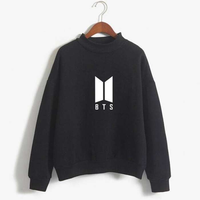 BTS Stylish Black Printed Sweatshirt For Women - HB INDUSTRIES - Hoodies & Sweatshirts - 