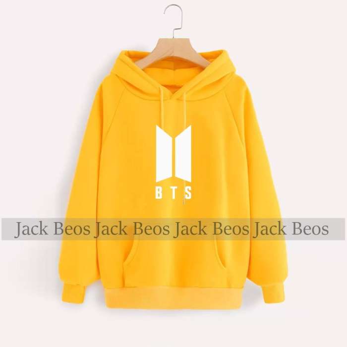 BTS Yellow Hoodie Pocket Drawstring Hooded Casual Pullover 288 - HB INDUSTRIES - Hoodies & Sweatshirts - 