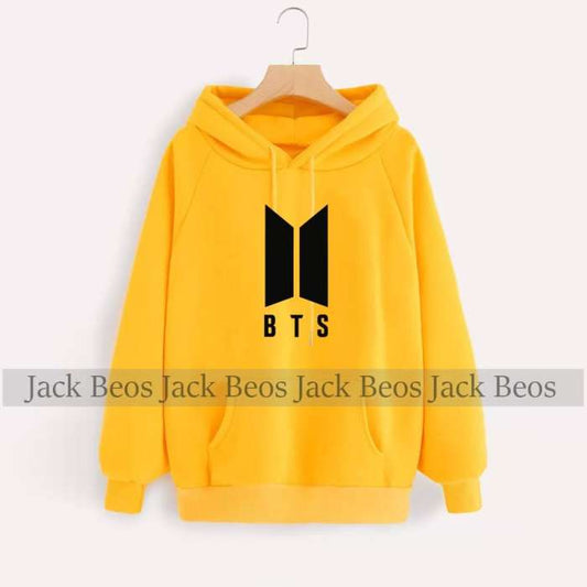 BTS Yellow Hoodie Pocket Drawstring Hooded Casual Pullover 65 - HB INDUSTRIES - Hoodies & Sweatshirts - 
