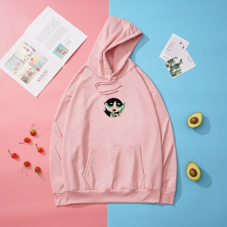 Buttercup Printed Fleece Full Sleeves Pull Over Hoodie For Women - HB INDUSTRIES - Hoodies & Sweatshirts - 
