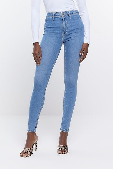 River Island Light Blue High Rise Jeggings