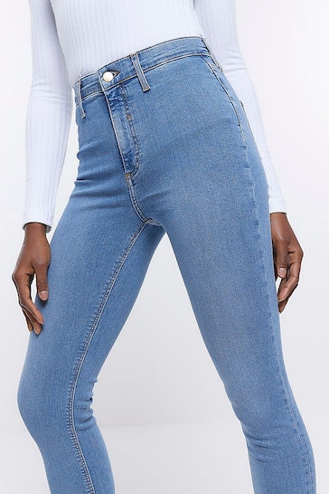 River Island Light Blue High Rise Jeggings